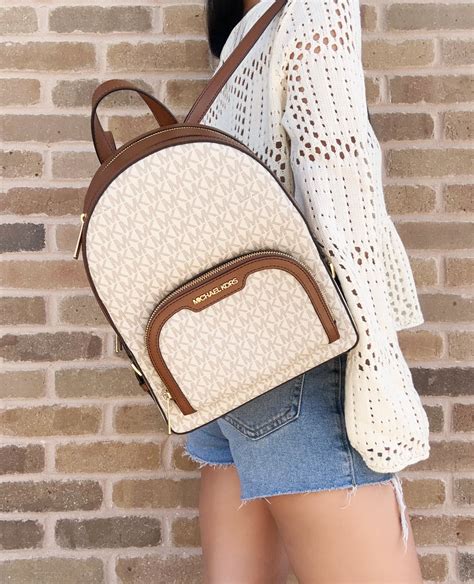 michael kors jaycee vanilla|Jaycee Medium Logo Backpack .